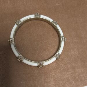 Gold and Cream Bangle Bracelet